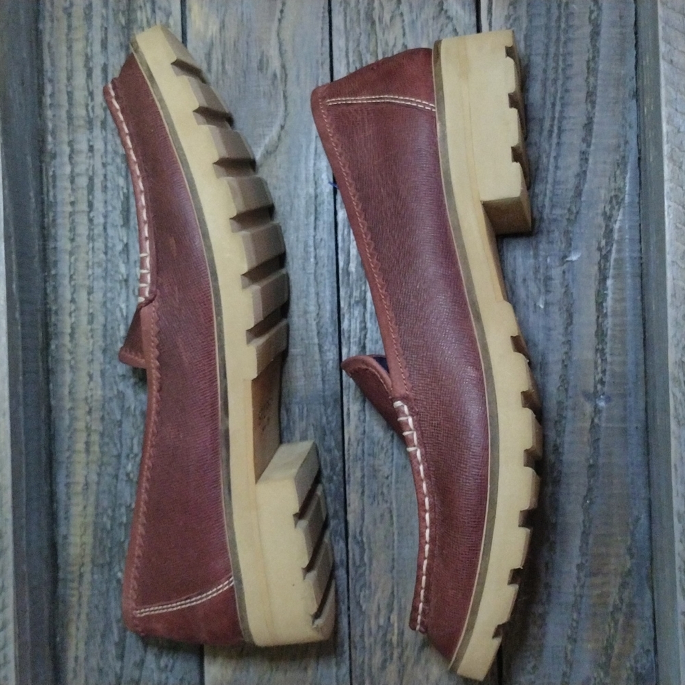 Sperry Chestnut Brown Leather Lug-Soled Loafers - Picture 8 of 11